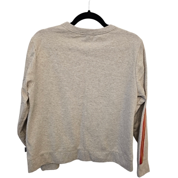 Eddie Bauer Medium Cotton Blend Stripe Grey Sweatshirt - Picture 2 of 8